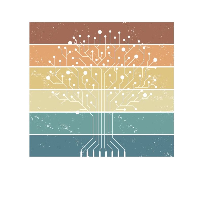 Funny Vintage Computer Tree for All Tech Fans