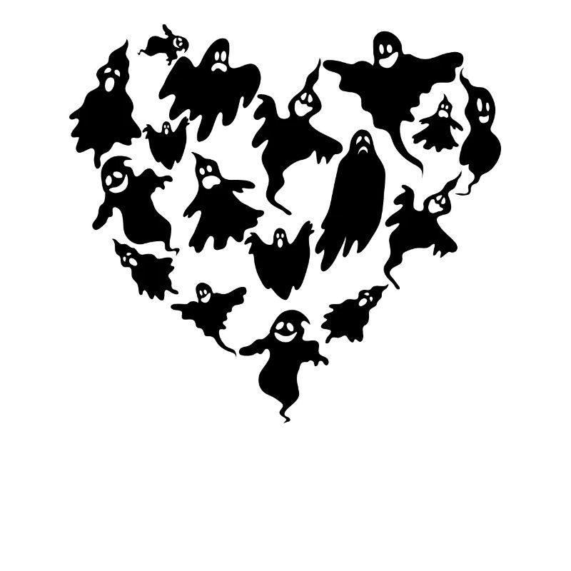 Halloween Heart with Ghosts Halloween Ghost