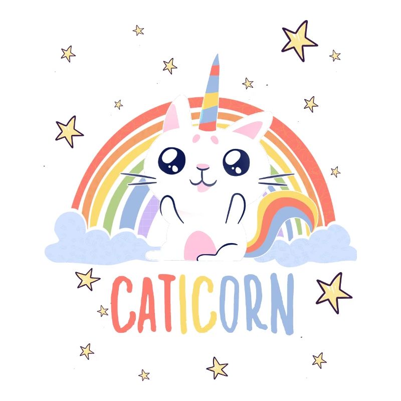 Süßes Caticorn Katze Einhorn Regenbogen Katzen