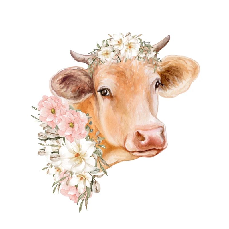 VACHE AVEC DES FLEURS