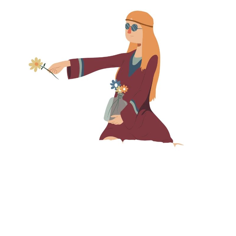 Hippie Mama Muttertag Mädchen Frieden