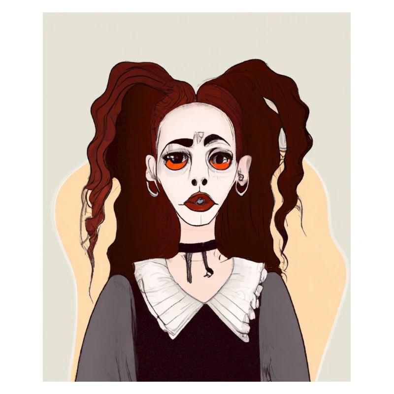 Kubismus Kunst Goth Mädchen In Der Kubistischen
