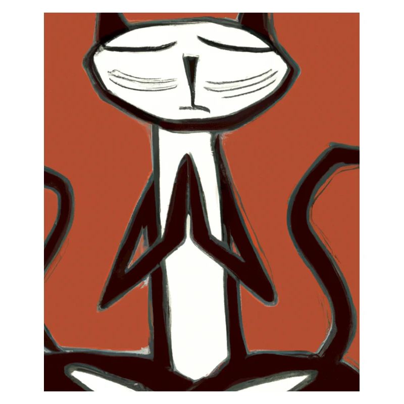 Portrait de chat méditant le cubisme de chat