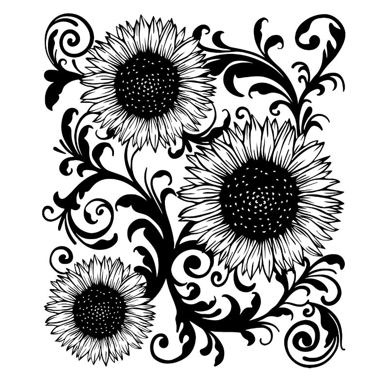 Baroque Aesthetic Sunflower Pattern Dark Academia