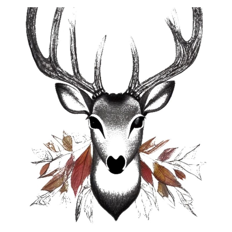 Hirschkopf im Herbst Hirsch Geweih Bock Reh Kitz 1