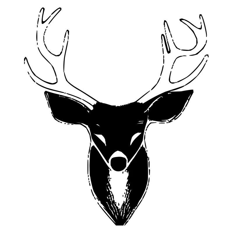 Deer Head in Autumn Deer Antlers Goat Deer Vector