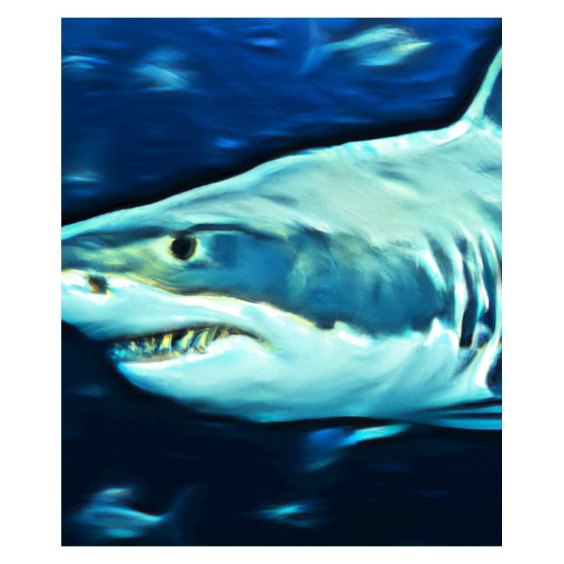 Great White Shark Vincent Van Gogh Style