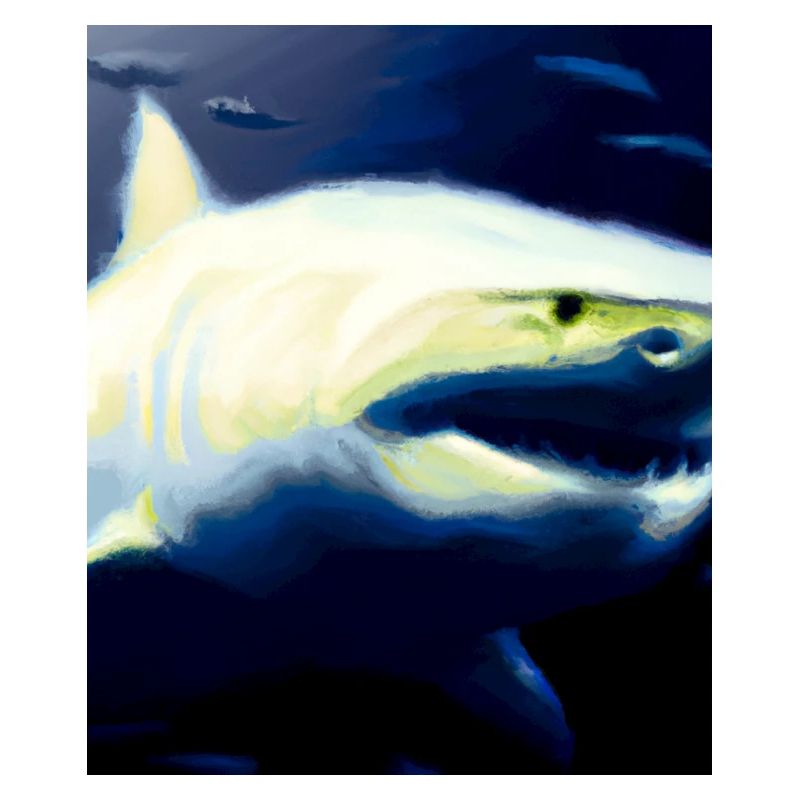 Great White Shark Vincent Van Gogh Style