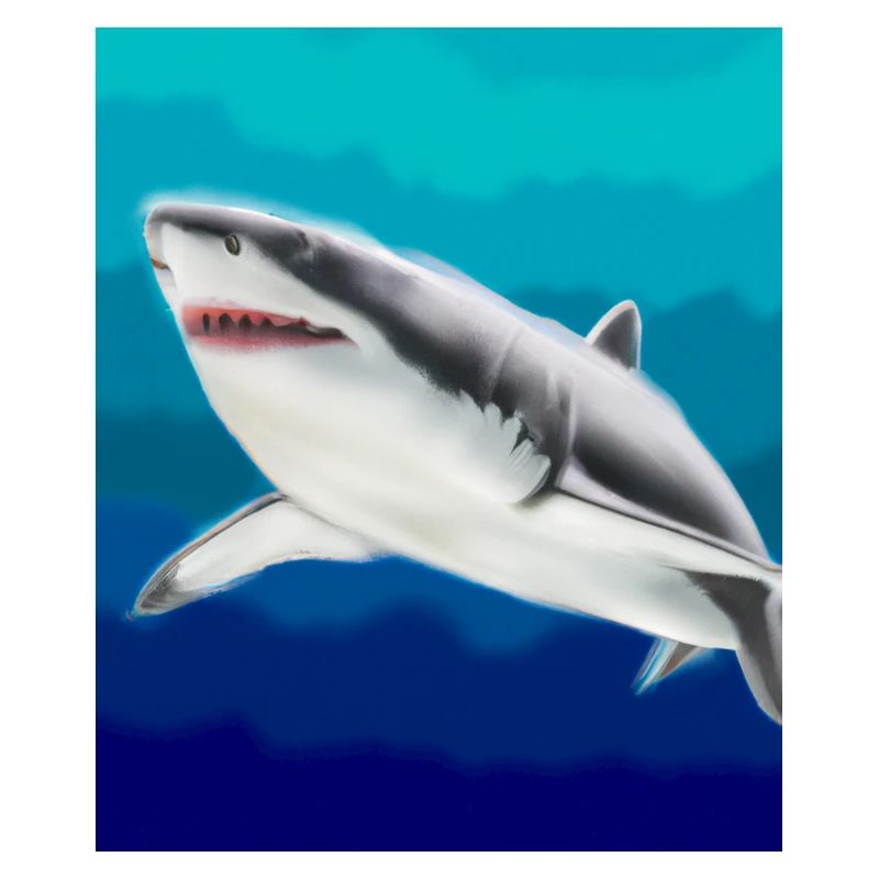 Great White Shark Vincent Van Gogh Style