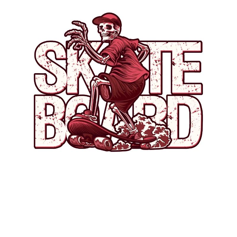 Skate Skeleton in Skateboarder Design