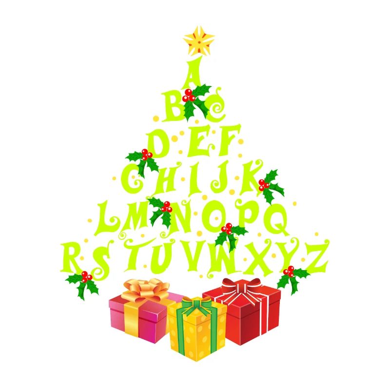 Lustiger Alphabet Weihnachtsbaum für Lehrer oder