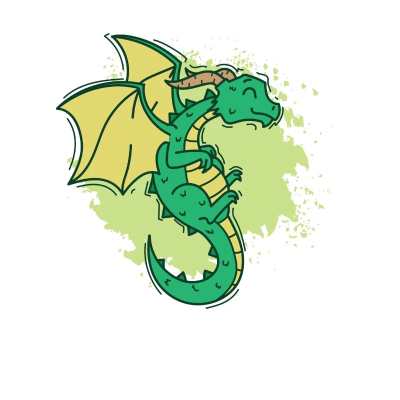Dragon cool avec cornes drôle d’animal