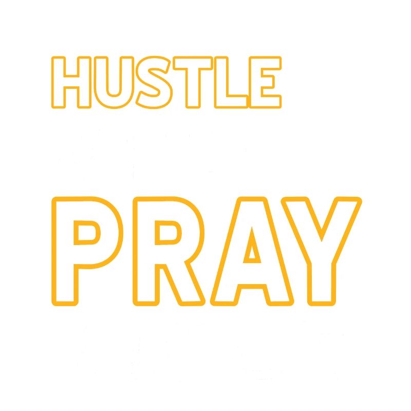 Hustle Hard Pray Harder Retro Line Art Designs