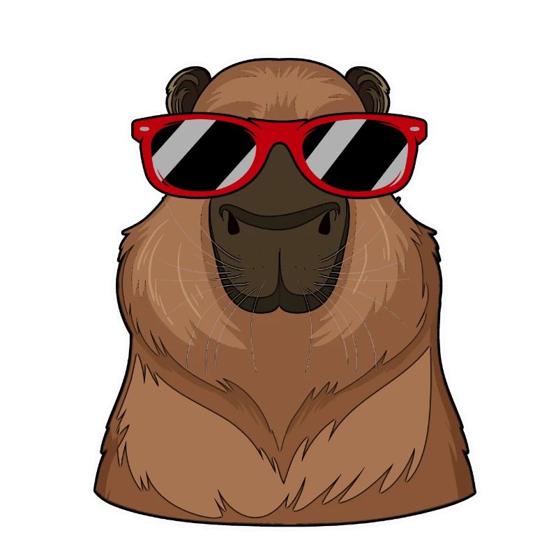 Capybara portant des lunettes rouges drôle de jeu de mots cochon d’Inde