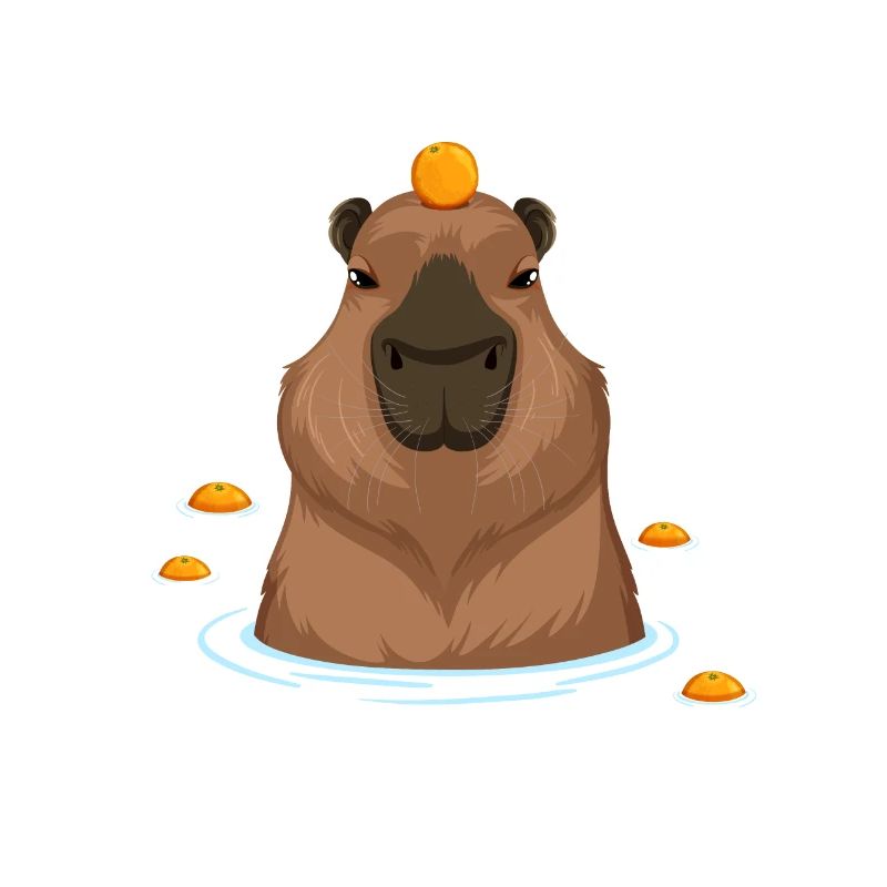 Drôle Capybara Oranges Rongeurs Coin Cochon d’Inde Jeu de mots