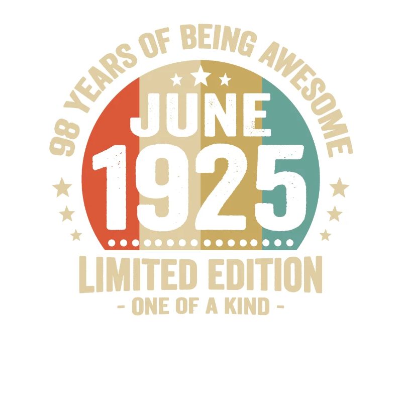 Juni 1925 98-jähriges Jubiläum Vintage-Geschenkidee