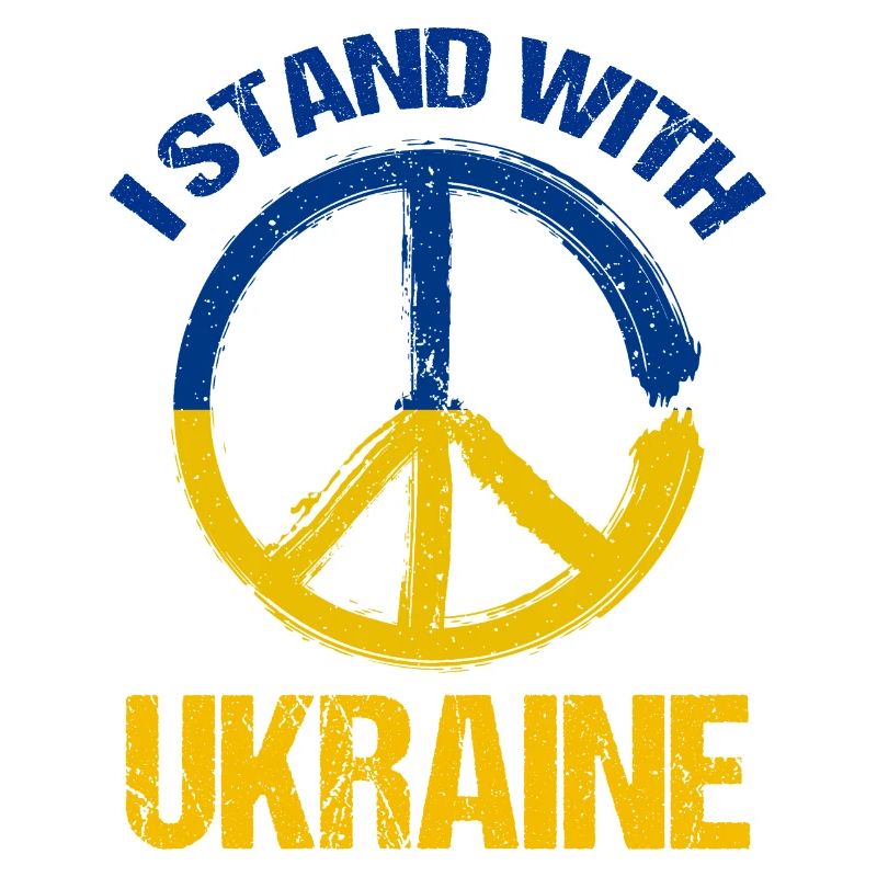 Ich stehe an der Seite der Ukraine Friedenssymbol Ukrainisch