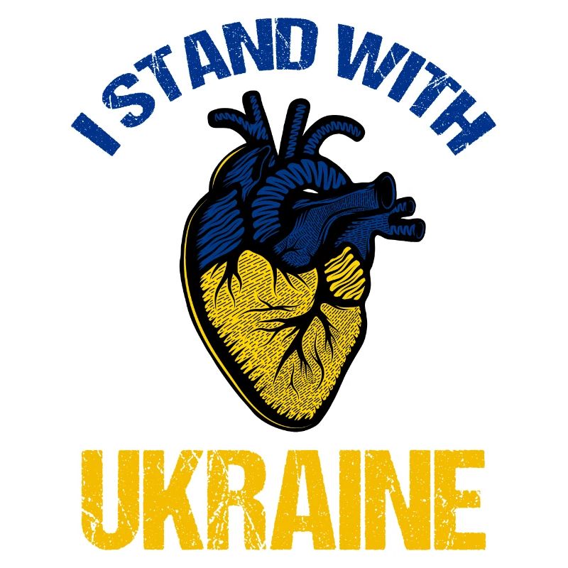 Ich stehe mit der ukrainischen Flagge ukrainisch