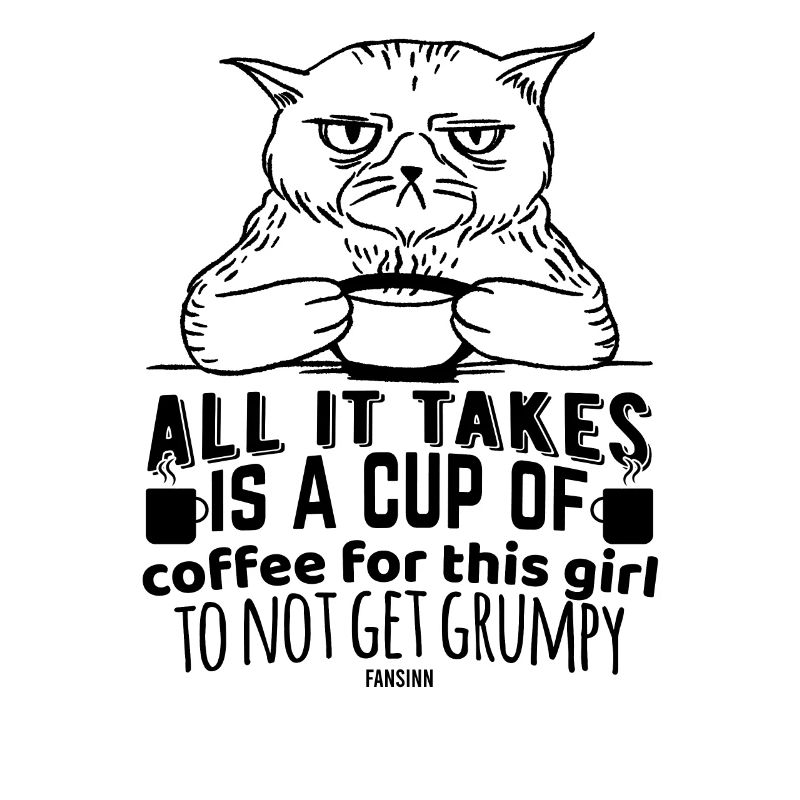 Coffee cat bad mood
