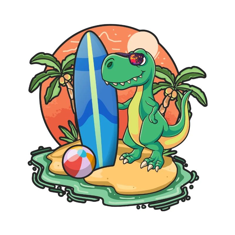Drôle de dinosaure Surf Lovers Cool Planche de surf Surf