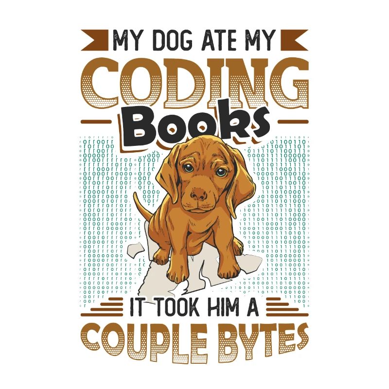 Dog Bytes Code Computer Joke Programmation
