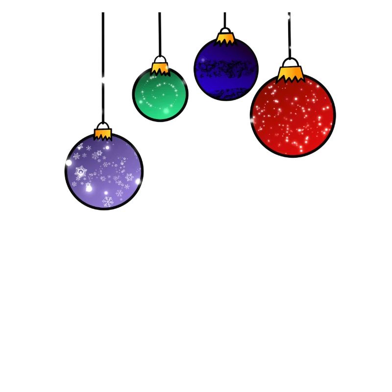 Boules d’arbre de Noël avec flocons de neige