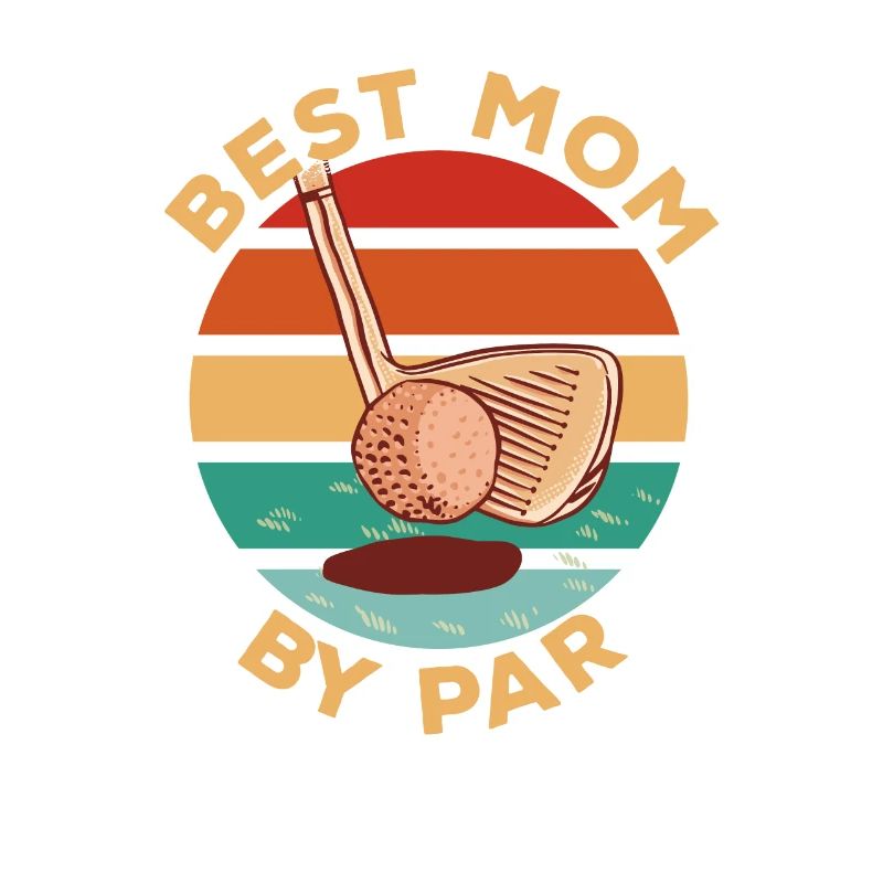 Funny retro best mom by par Golf Mama gift