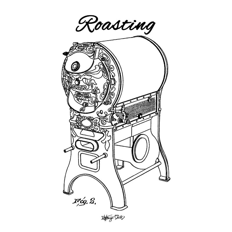 Roastery Coffee Beans Drawing Roasting Machine