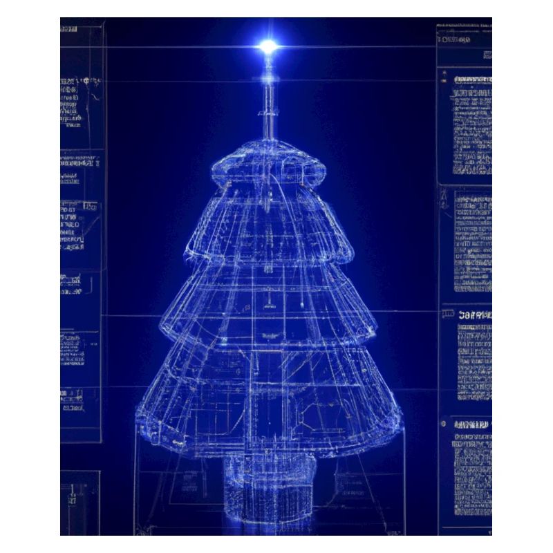 Christmas Christmas Tree Schematic Blueprint