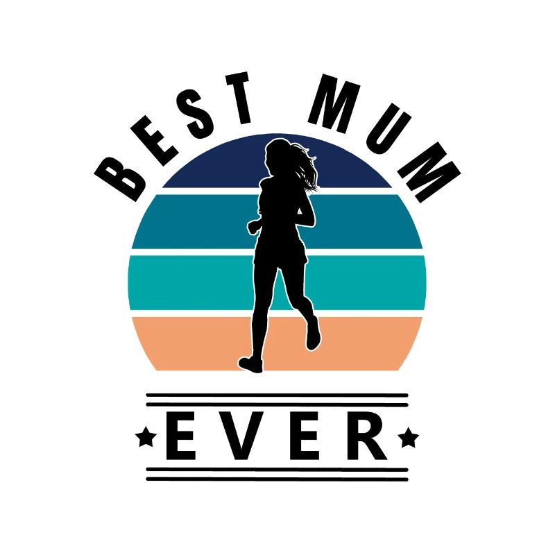 Best Mum Ever Jogging Retro Sunset