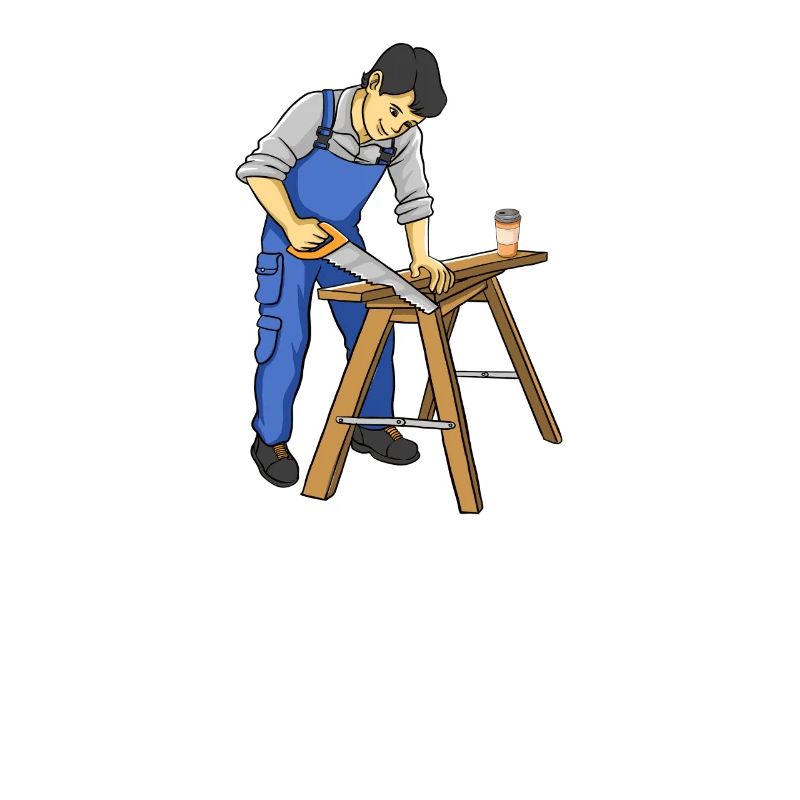 D’abord je bois du café, puis je construis un jeu de mots menuisier