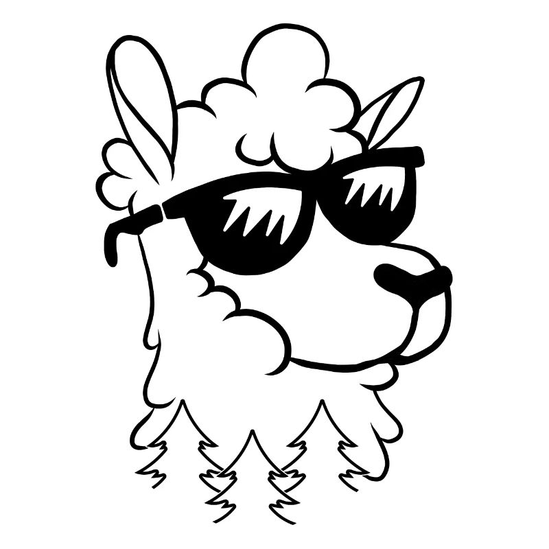 Llama Head Llama Farmer - Cute Llama Alpaca