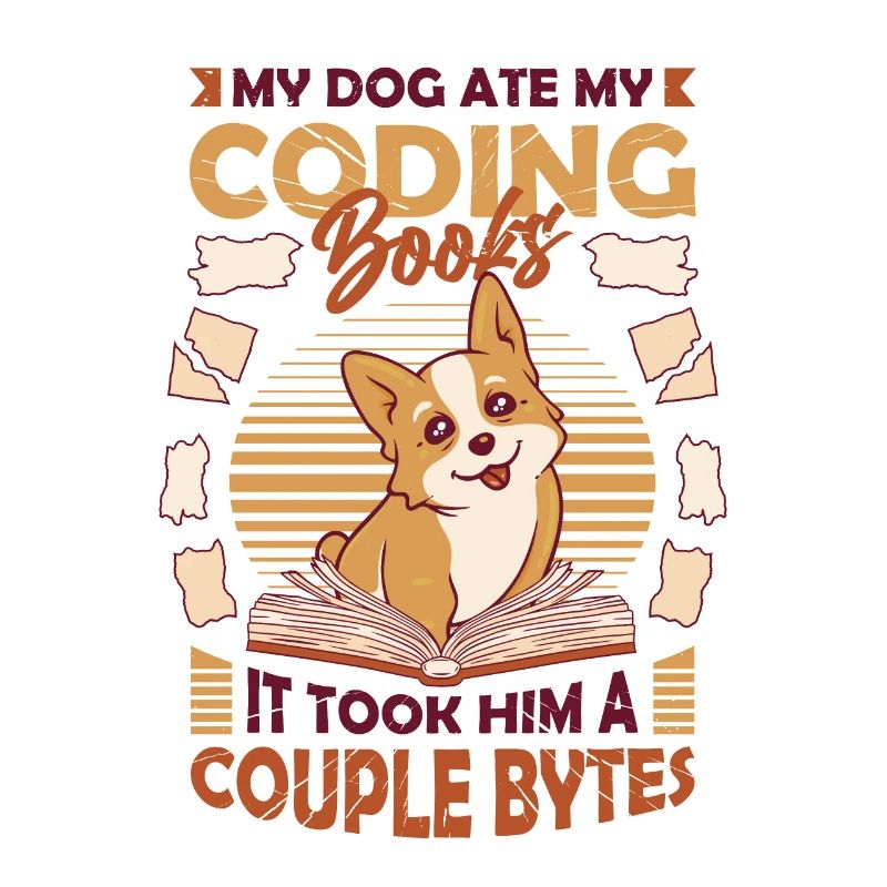 Dog Bytes Code Computer Joke Programmation