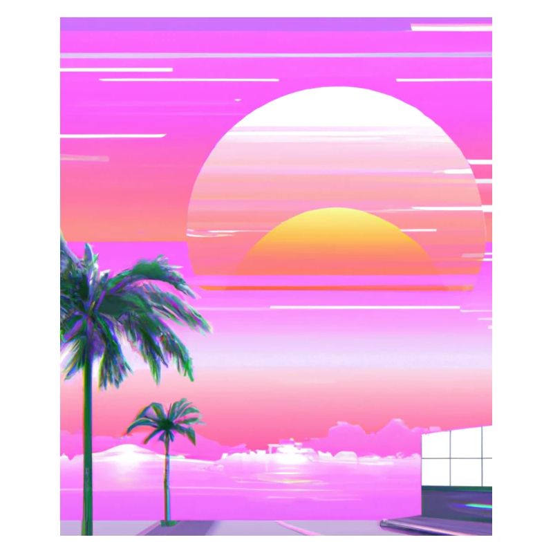 Vaporwave Sun Synthwave Sunset Palms
