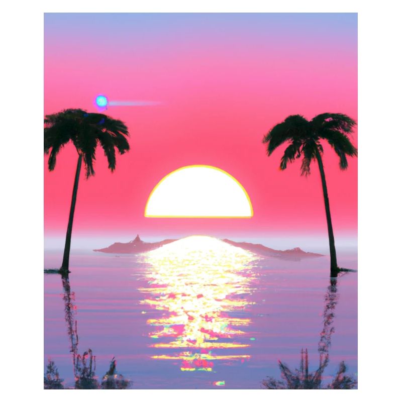 Vaporwave Sun Synthwave Sunset Palms