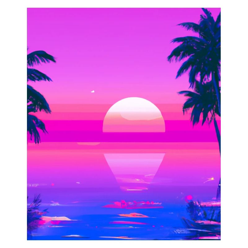 Vaporwave Sun Synthwave Sunset Palms