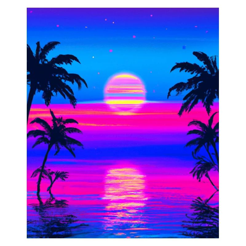 Vaporwave Sun Synthwave Sunset Palms