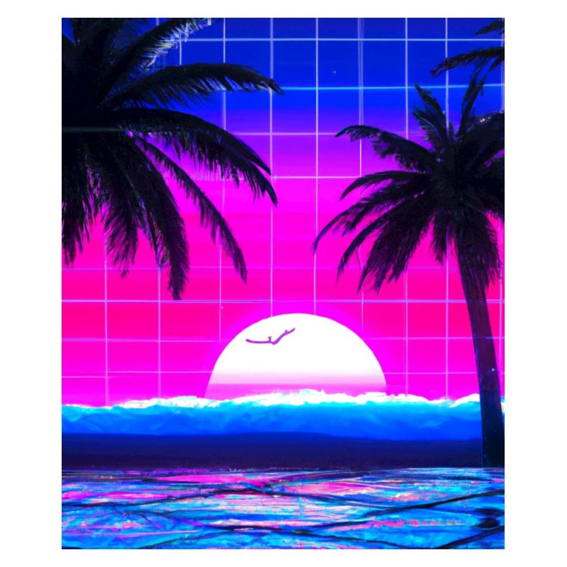 Synthwave Sun Hawaii Vaporwave Esthétique