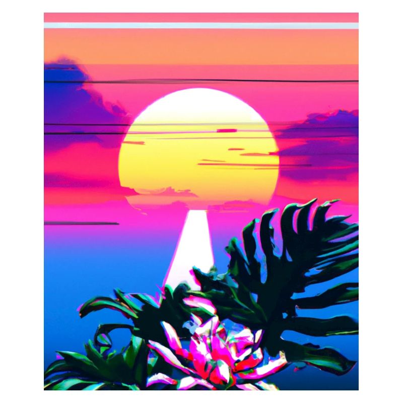 Synthwave Sun Hawaii Vaporwave Esthétique