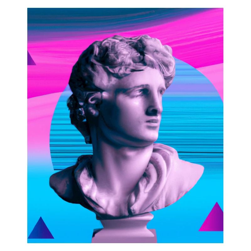 Vaporwave Statue Buste romain