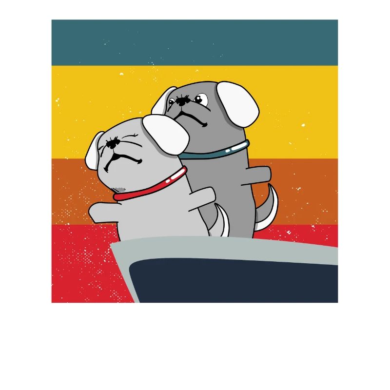 Chien mignon dans Titanic Pose Puppies