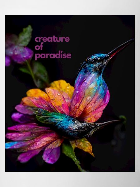 Paradise creature - a beautiful, colorful hummingbird