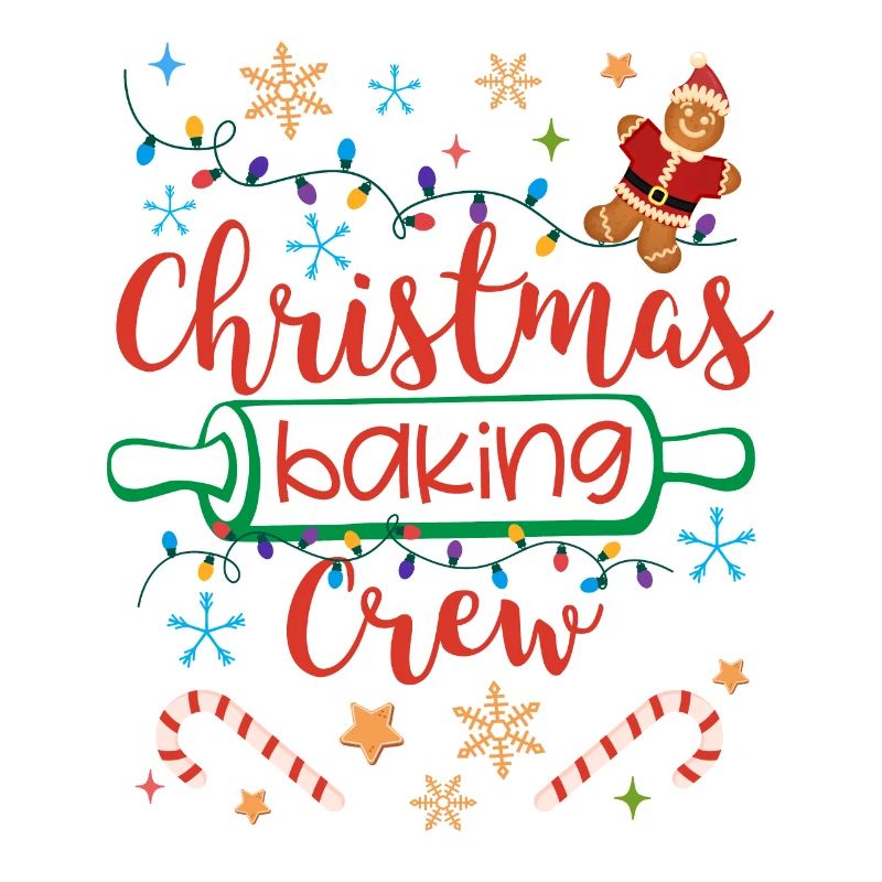 Funny Gingerbread Christmas Cookie Baking Crew