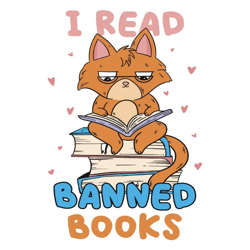 Ich Lese Verbotene Bücher Bibliothek Katze