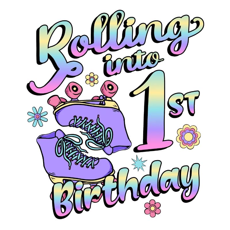 Rolling Into 1st Birthday Quad Skater Roller