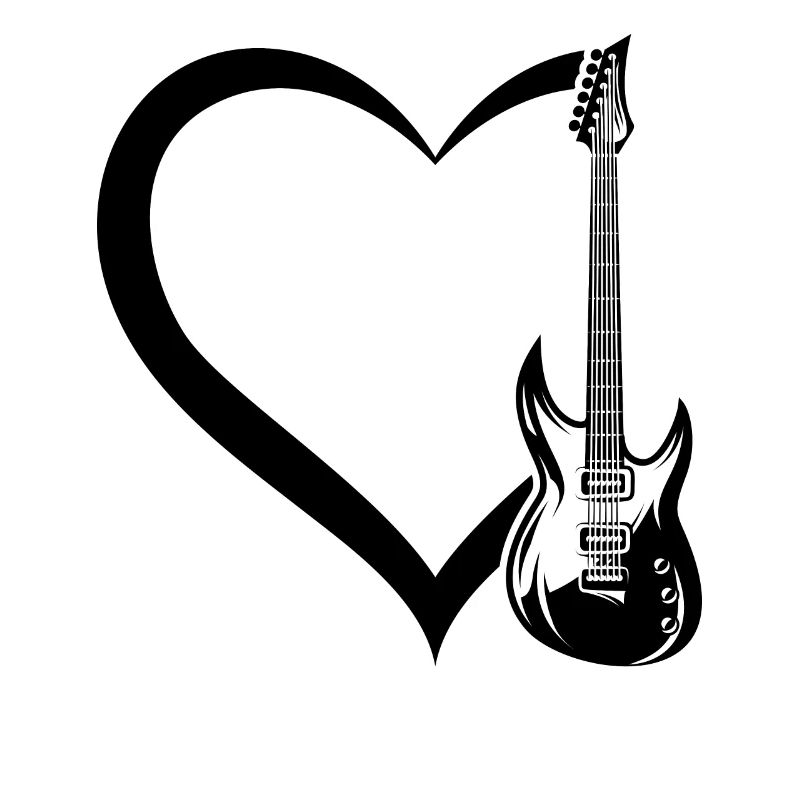 Basse Guitariste Guitare Coeur Guitariste Basse