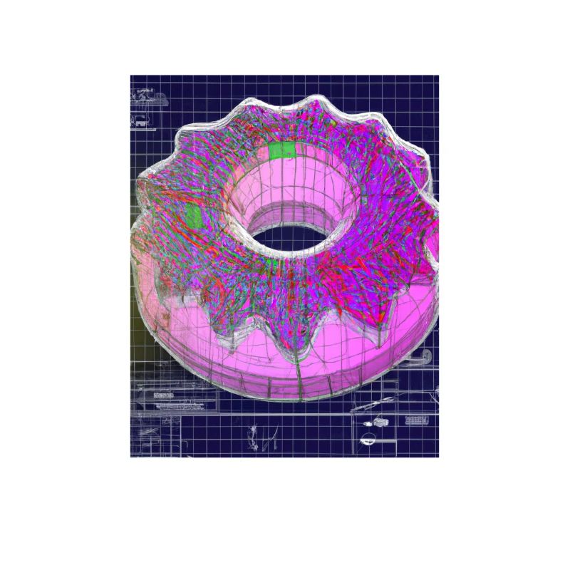 Donut Blueprint Pastry Chef Cake Baking