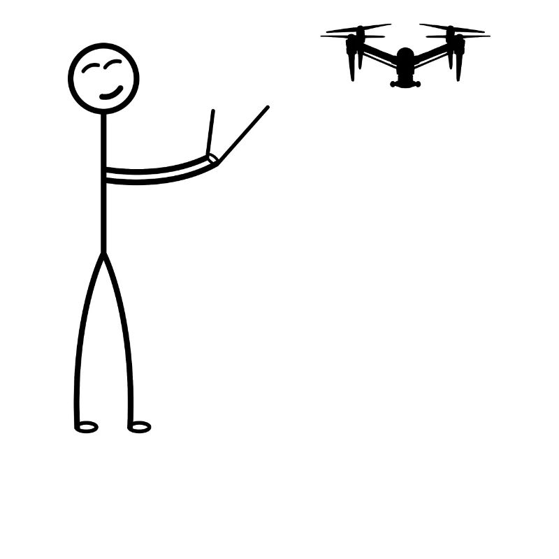 Quadcopter Drone Pilot Stick Figure - Drôle de drone