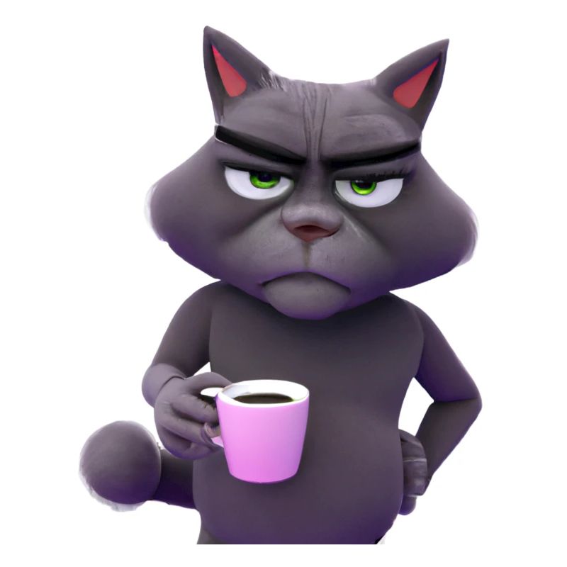 Chat de mauvaise humeur grognon matinal