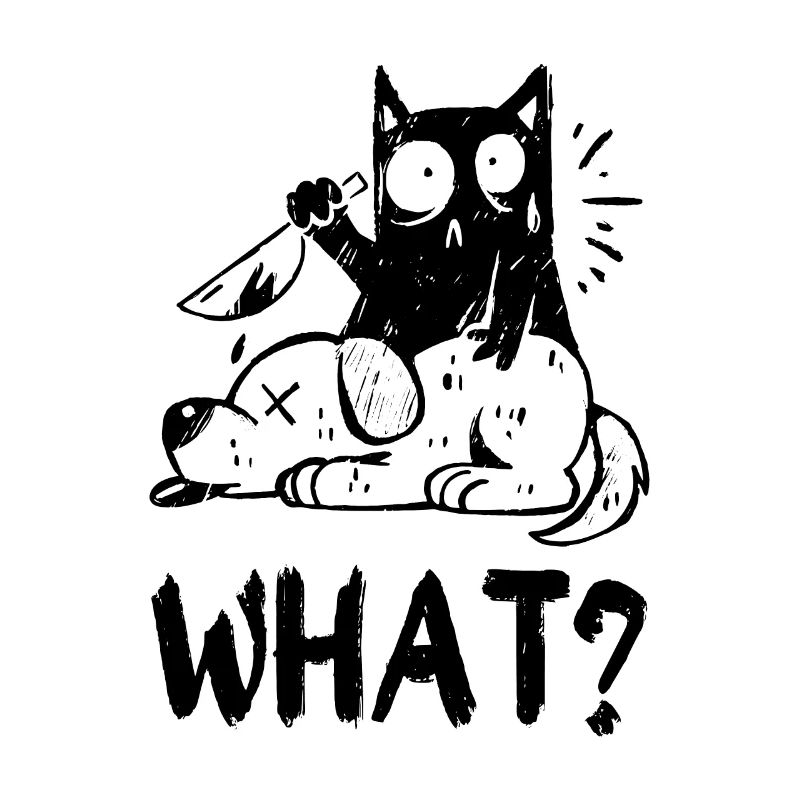 Quoi? Chat noir meurtrier avec couteau
